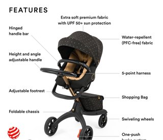 Carrito Bebé Stokke + Capazo Negro