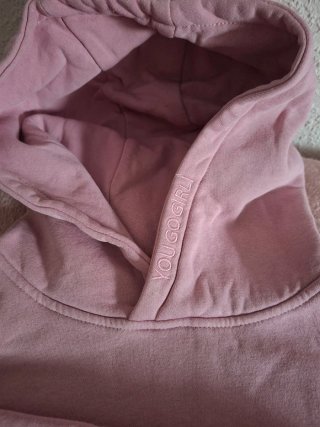 Sudadera rosa con capucha de algodón
