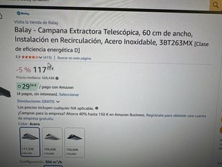 Campana extractora Balay Telescópica 60cm