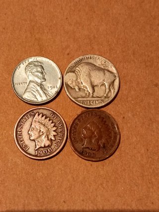 Lote 4 Monedas USA: Penny, Nickel