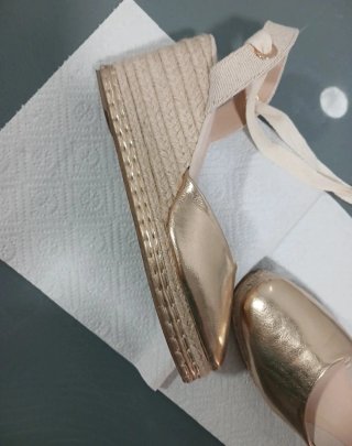 Cuñas doradas Sfera,zapatillas, 38, alpargata, esp