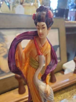 Figura resina mujer china grulla 30cm RD01534.10
