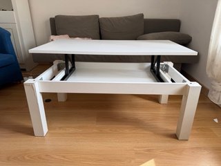 Mesa de centro blanca de madera