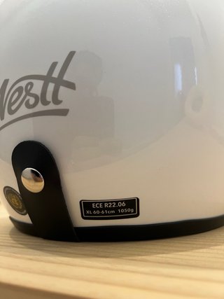 Casco Jet Westt Vintage Blanco Perla