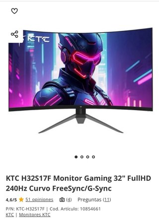 Monitor KTC 240Hz Curvo