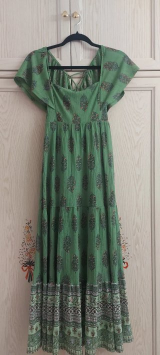 Vestido Springfield verde estampado