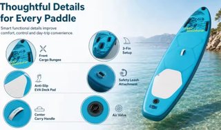 Tabla Padel Surf Hinchable Azul Tortugas