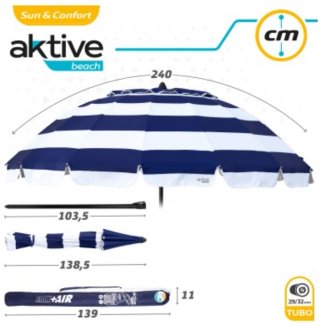 Ombrellone da spiaggia Aktive Beach Antivento 240 cm