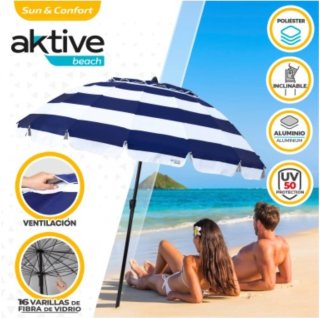 Ombrellone da spiaggia Aktive Beach Antivento 240 cm