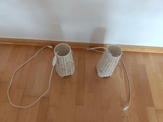 Oferta! 2x10€: Lámparas de mesita de noche blancas