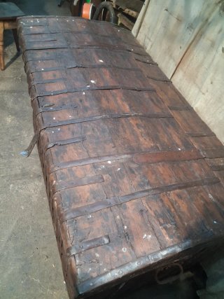 Antiguo Cofre Arca Baúl Grande Madera Metal b e