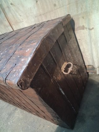 Antiguo Cofre Arca Baúl Grande Madera Metal b e