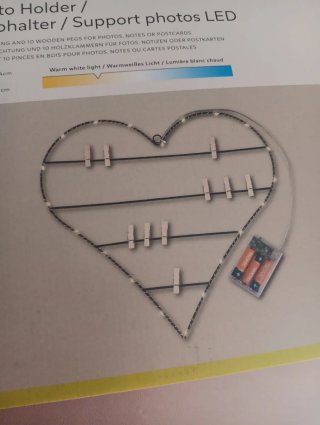 Portafotos Corazón LED