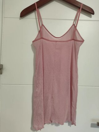 Camiseta rosa transparente tirantes Talla M