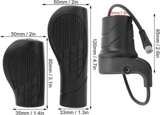 Acelerador Bicicleta Eléctrica Negro