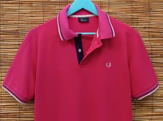 Polo Fred Perry Rosa Logo Bordado Talla M