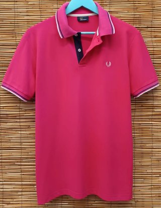 Polo Fred Perry Rosa Logo Bordado Talla M