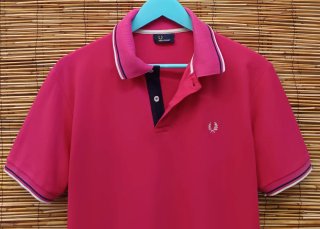 Polo Fred Perry Rosa Logo Bordado Talla M