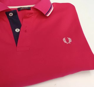 Polo Fred Perry Rosa Logo Bordado Talla M