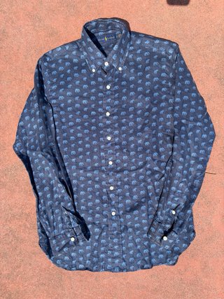 Ralph Lauren Shirt Blue Linen