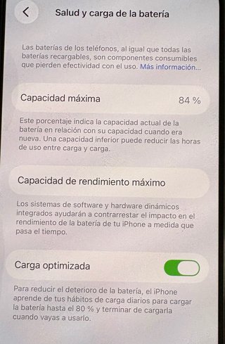 iPhone 14 128 GB Batería 84%