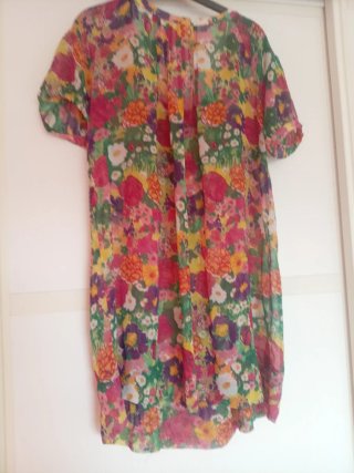 Vestido gasa estampado flores Zara Talla única