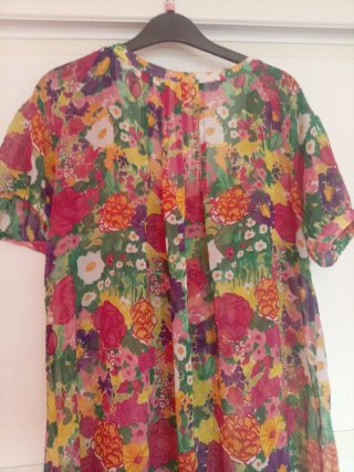 Vestido gasa estampado flores Zara Talla única