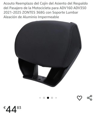 Respaldo asiento moto Zontes negro