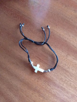 Pulsera Komboskini Cruz Blanca