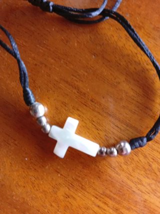 Pulsera Komboskini Cruz Blanca