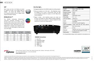 Proyector Optoma HD230x - Lámpara 722hs