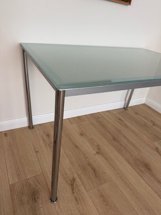 Mesa de cocina cristal y metal
