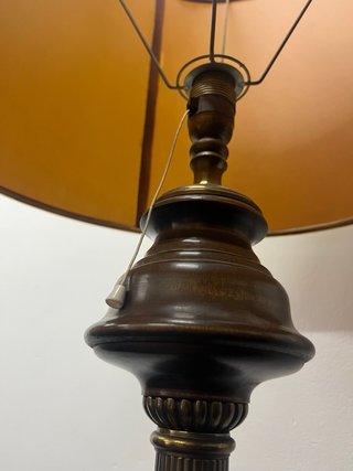 Lámpara de pie vintage (Madera y Bronce/Latón)