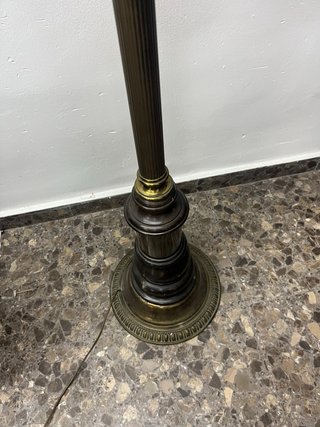 Lámpara de pie vintage (Madera y Bronce/Latón)