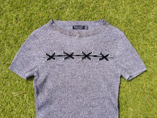 Vestido Bershka gris con cordones