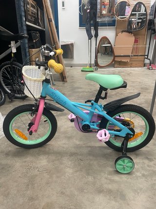 Bicicleta infantil Stitch azul y rosa