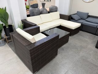 Chollo! Conjunto Terraza Ratán Marrón y Beige