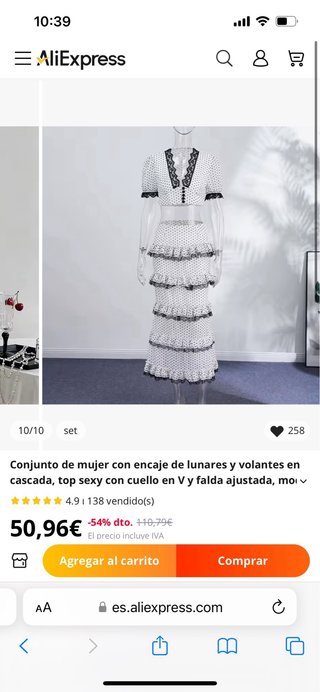 Conjunto Top y Falda Lunares