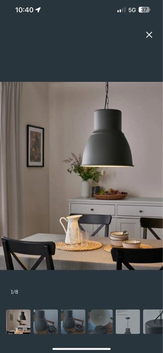 Lámpara de techo Hektar Ikea gris