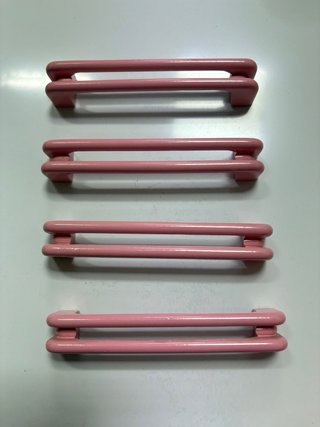 Lote de 10 Tiradores Vintage Rosa Metal
