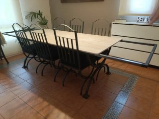 Mesa comedor extensible y 6 sillas