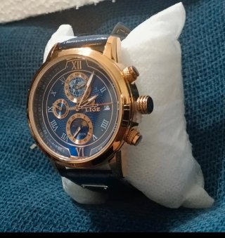 Orologio LIGE Uomo Blu e Oro