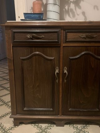 Aparador antiguo madera y mármol