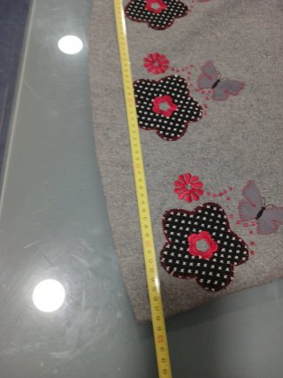 Falda Saks Gris Flores Mariposas Talla 42