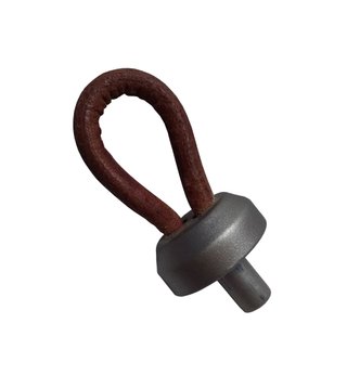 Tirador Pomo Gris/Cuero MV58