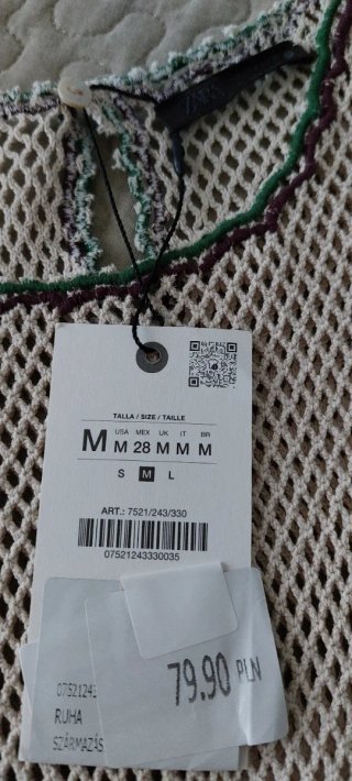 Vestido crochet Zara floral M