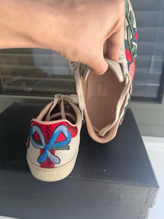 Zapatillas Gucci Piel Bordadas T.42.5