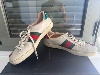 Zapatillas Gucci Piel Bordadas T.42.5