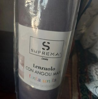 Lenzuolo sotto matrimoniale marrone 100% cotone