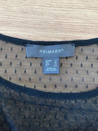 Camiseta talla S negra transparente Primark
